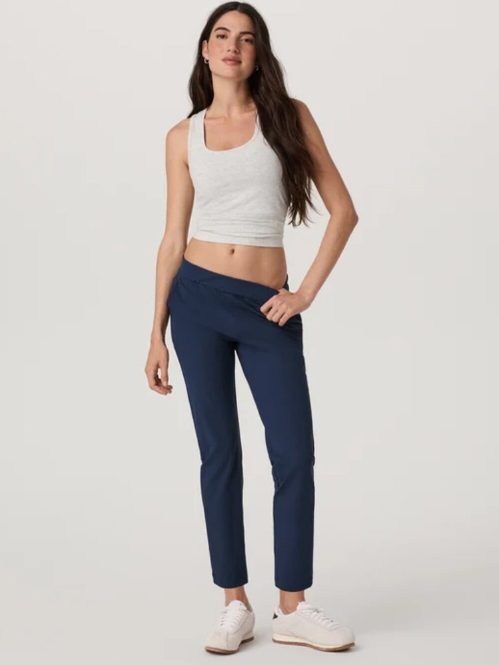 Vuori Miles Ankle Pant Small Blue Coast Technical Stretch Cropped Straight Blue